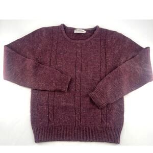 Vintage Personal Sweater Womens Small Burgundy Plum Y2K Grannycore Cabincore